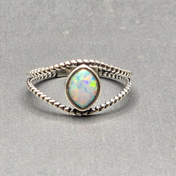 Set of 5 Sterling Silver Gemstone Rings Size 6–9 Claddagh Opal Tourmaline Quartz - Picture 5 of 13